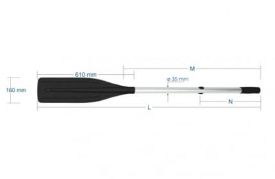 Весло разборное 1,8 метра с лопаткой 610х160 мм, 02.14
