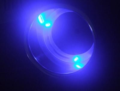 Подстаканник нержавеющий врезной с LED подсветкой синего цвета, 21208-1