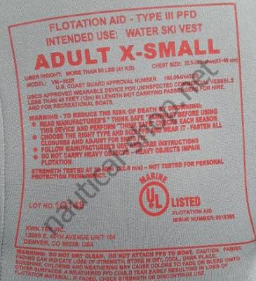 Жилет неопреновый подростковый Neolite Kwik-Dry, XS (до 50 кг), спина, 10076-07-B-RD Airhead