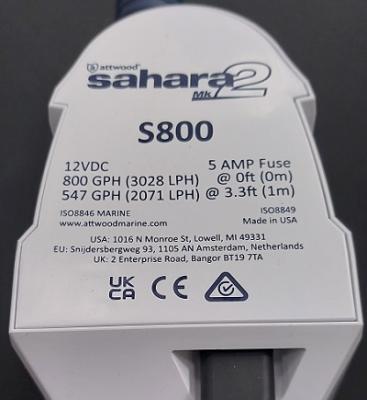 Автоматическая трюмная помпа Sahara Mk2 S800, 12 В, 51 л/мин с улучшенными характеристиками
